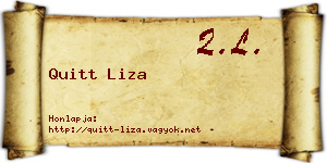 Quitt Liza névjegykártya